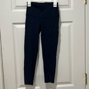 Ivivva navy blue leggings with mesh